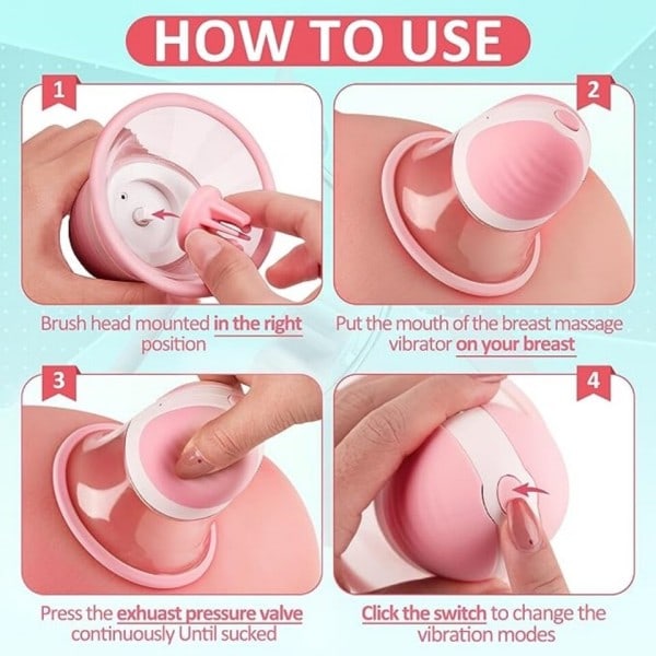 Stark sugstimulator-massager med 10 vibratorrotationslägen, uppladdningsbara sexleksaker