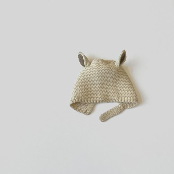 Baby Stickad Barnmössa BEIGE beige