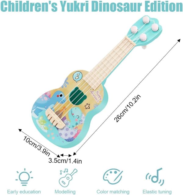 Børne ukulele 26cm Børne ukulele Guitar Legetøj Dinosaurie