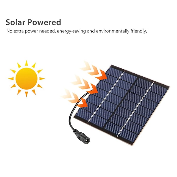 Solcelledrevet nedsenkbar vannpumpe for dam, basseng, fontenesett - 14W panel