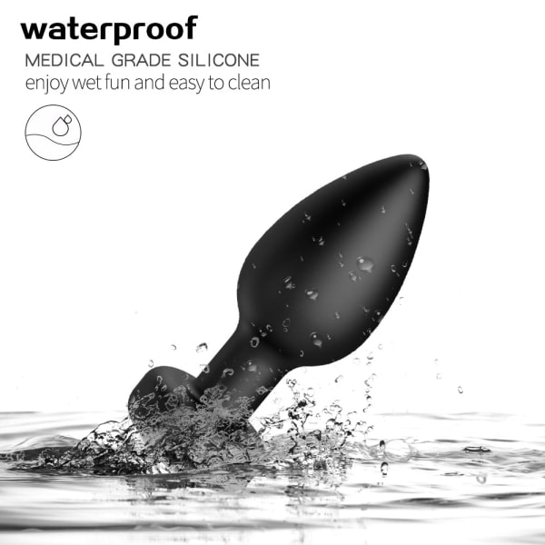 Trådløs fjernbetjent vibrerende silikone buttplug