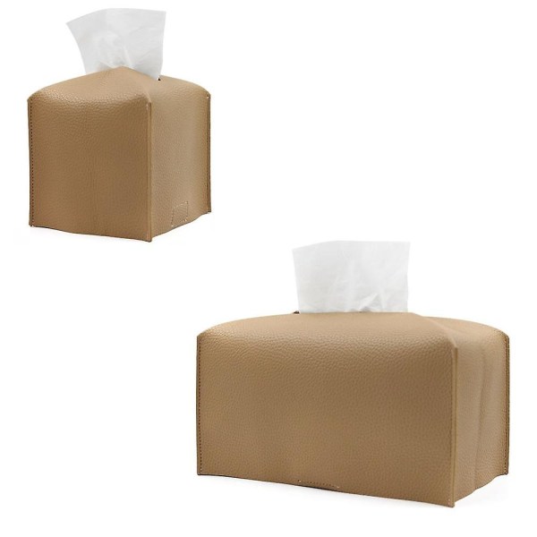 2-pack läder Tissue Box Cover, Tissue Box Hållare