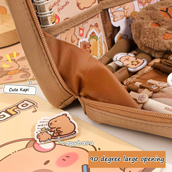 Kawaii Capybara Penalhus Kosmetiktaske Kontorartikler one size