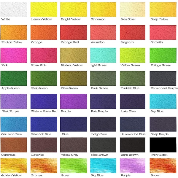 Akvarellfärgset, inklusive 48 färger akvarellbox + 3 kroklinjepennor + 2 vattenbehållarborstar + 10 vattenakvarellpapper
