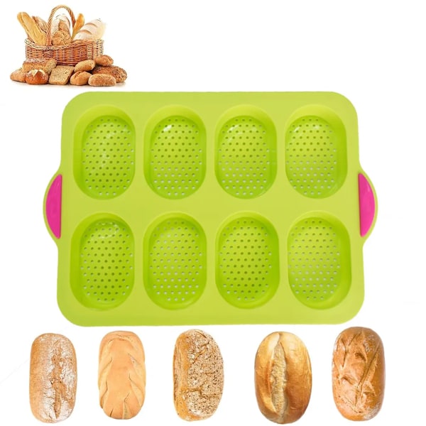 Mini baguette bageform, non-stick pande med huller, brødbageform, perfekt til bagning af baguettes
