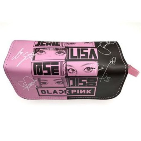 Pencil case - BLACK PINK -2 rum - Flerfarvet (20x10x7,5cm)