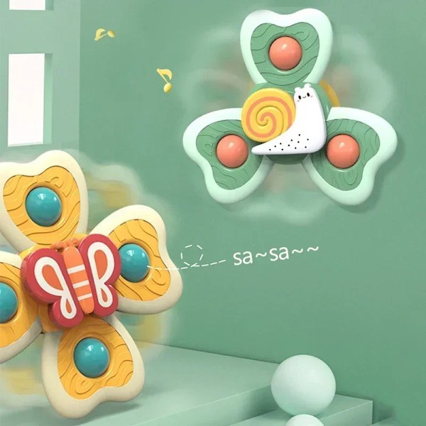 1kpl Vauvan Sarjakuva Hyönteiset Spinnerit Lelu ABS Imu Kuppi Pyörivä Toppi Helistimet Fidget Stressin Lievittäjä Lasten Kylpylelut Octopus