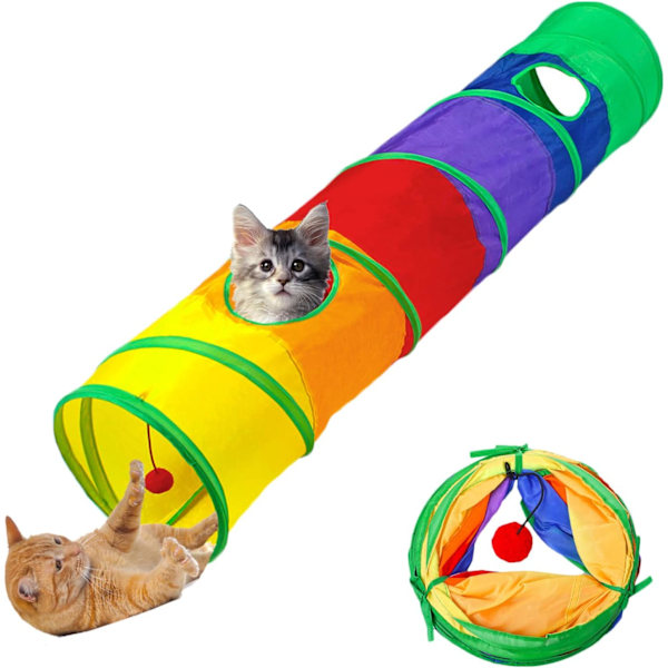 Katt Leksaker Kattunnel och Kattkub Pop Up Vikbar Kattunge Inomhus Lekhage