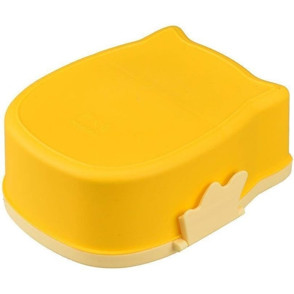 Portabel söt uggla läckagesäker rektangulär lunchlåda fruktförvaringsbehållare för barn och vuxna, ca 16,8 * 13 * 7 cm, kapacitet: 800 ml (gul) NO: 3