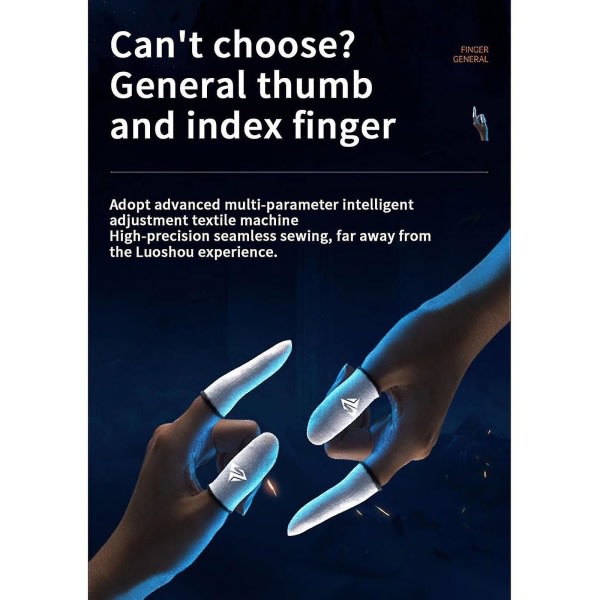 Gaming Finger Sleeves Kompatibel -för mobilspel 0,25 mm Glas Silver Fiber Sömlös cover för Pubg/cod/lol/ros Blue 2 Pair-Storage Box