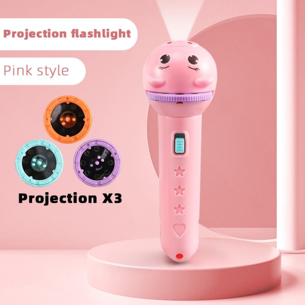 Barnprojektionsficklama Glödande projektionsljusleksak Tidiga pedagogiska projektorleksaker 40 Pattern Pink Pig