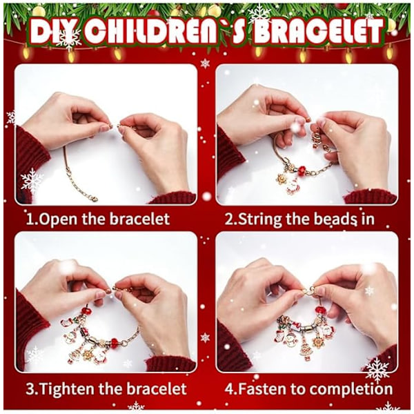 Jul-Kreativ Blind Box Armband, Armband DIY, Pussel Presentask Set, Jul Blind Box Armband Passar för Barn och VuxnaF&Q style 4