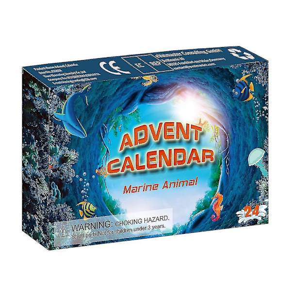 Julehavets Serie Tegneserie Simulation Havsliv 24 Nedtælling Havdyr Børnelegetøj Model Blind Box