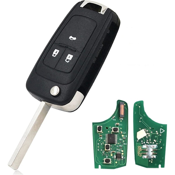 Knappar Fjärrkontroll Bilnyckel Fodral Ersättnings Fob Kompatibel med Vauxhall Opel Astra Insignia Vectra Zafira Meriva Mokka Nyckelskal (Med Blad) 3-button remote control