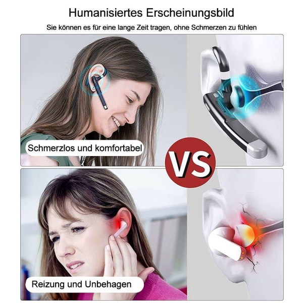 Bluetooth-headset med mikrofon, håndfri in-ear-headset