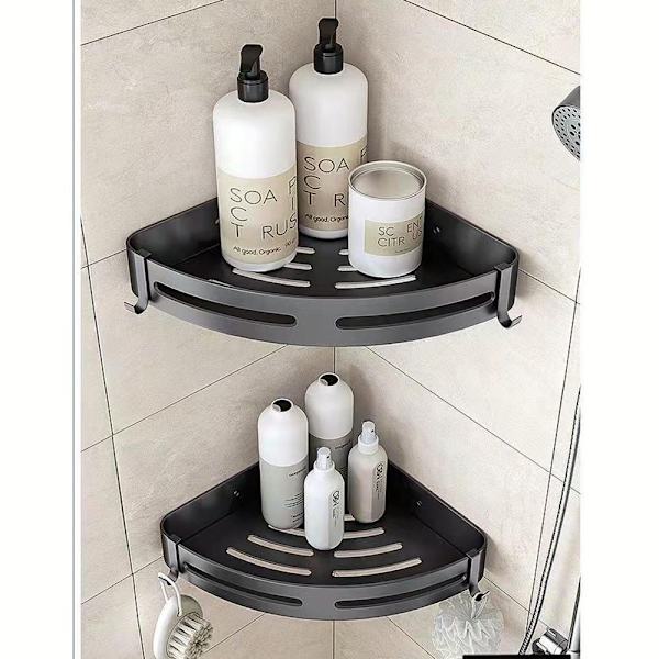 2 stk Opbevaringshylder til toilet/bruser sort black