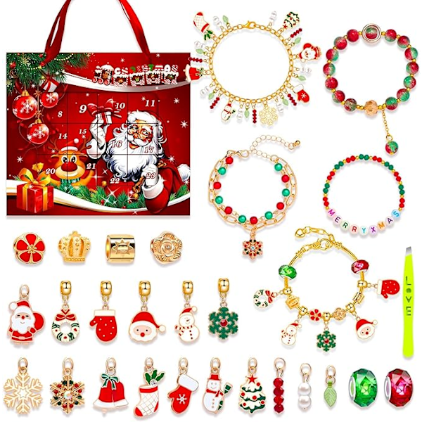 Christmas Creative Blind Box Bracelet, Bracelet DIY, Puzzle Gift Box Set, Christmas Blind Box Bracelet Suitable for Kids and AdultsF&Q