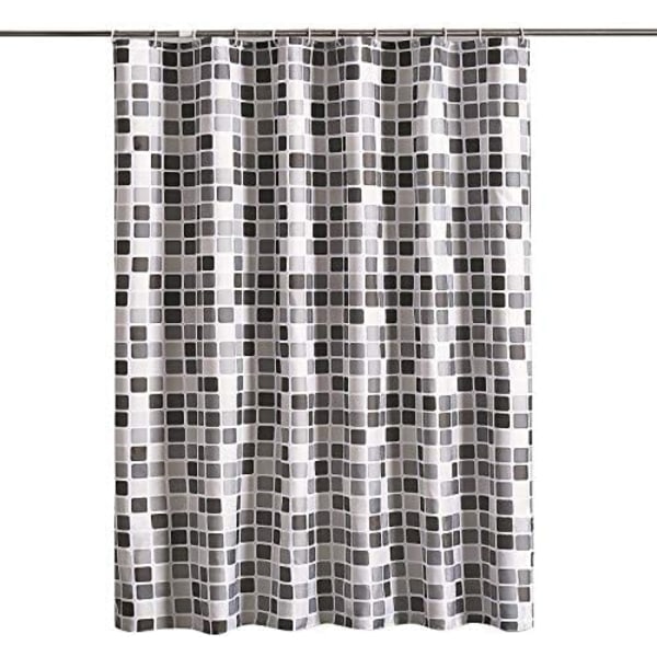 Shower Curtain, Bathroom Curtain, Mold Proof, Mosaic Pattern, Polyester Fabric Bathroom Curtain With Grommets And Weighted Hem