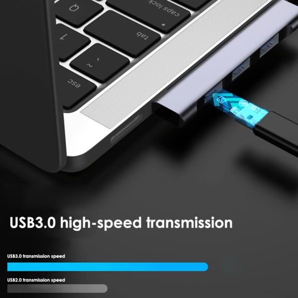 PD High Speed USB-C USB HUB Bred Använder USB3.0 5Gbps Portable Ty USB3.0