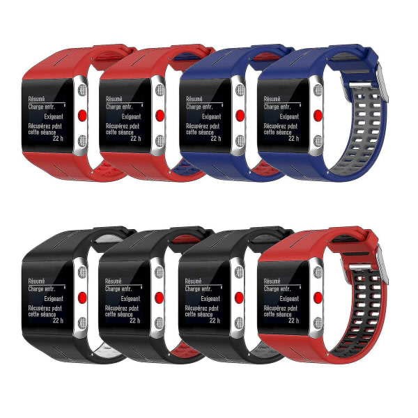Justerbart svettsäkert watch - Armbandsersättning för Polar V800 (färg: röd och svart)