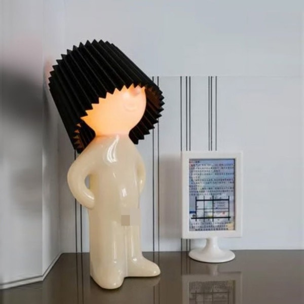 Kreativ Liten Nattlampa LED Fuzzy Boy Lamp GUL EU-STICK Gul EU-Stick Yellow