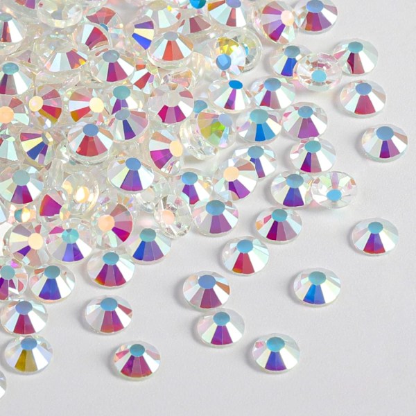1440 st platta baksida kristallstrass runda stenar, Transparent AB, SS20, 4,6-4,8 mm platt botten nagelkonstdekoration