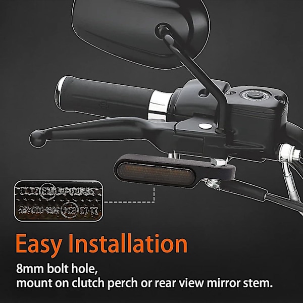 2 st Svarta Krom Motorcykel LED Blinkers Sekventiella 12V Universella Godkända Aluminium Mini Blinkers Gult Ljus Vattentät