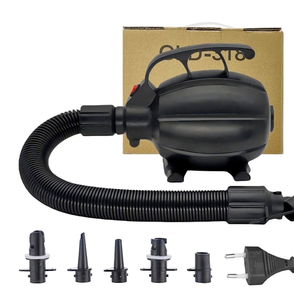 600W Elektrisk Luftpump för Uppblåsbar Gymnastikmatta, Luftmadrasspump Snabb Fyllning Inflator Deflator Pump, Portabel Luftpump för Poolleksaker/Luft