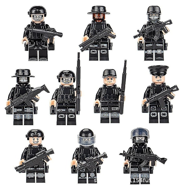 8-24 st/set Minifigur Specialstyrkesoldat Monterade Block Leksaker Byggstenar Barn Present-sy fw 10Pcs SWAT