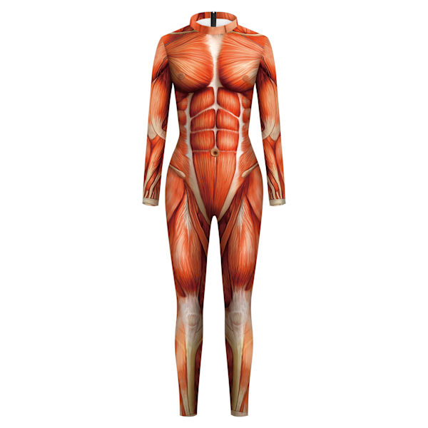 Zawaland Halloween Party Tryckt Spandex Elastisk Zentai Skelett Body Jumpsuit Cosplay Kostym Catsuit B142-062 B142-062 S