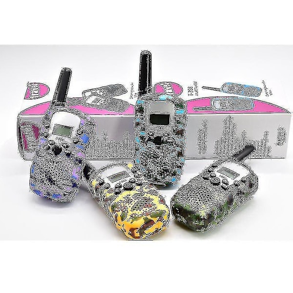 Walkie Talkies for Kids 4-Pack 3 Mile Long Range med bakgrunnsbelyste LCD-lommelykter