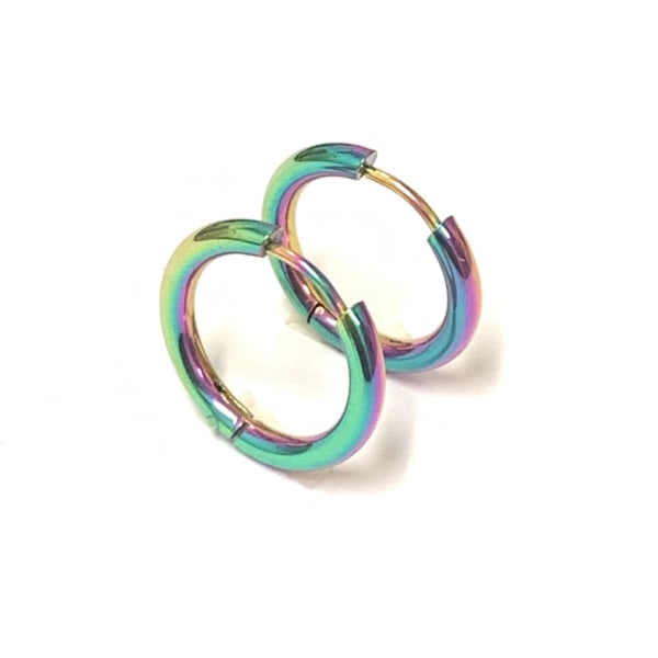 Mix farvede Ringe/creoler øreringe i Kirurgisk Stål. Inner diameter 12mm