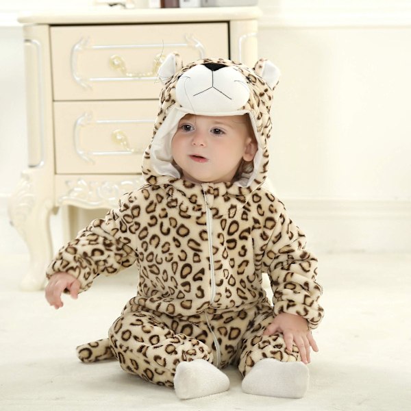 Reedca Børns Dinosaur Kostume til Børn Sød Hættetrøje Kostume til Halloween Leopard Leopard 3-6 Months