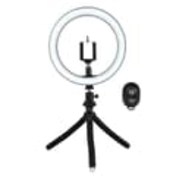 Selfie lampe/Ring light (26 cm) med fleksibel stander