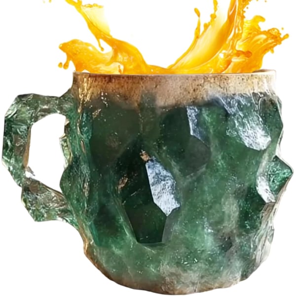 Elegantit mineraalikristallikahvikupit, 330 ml koristekupit kahvoilla Green