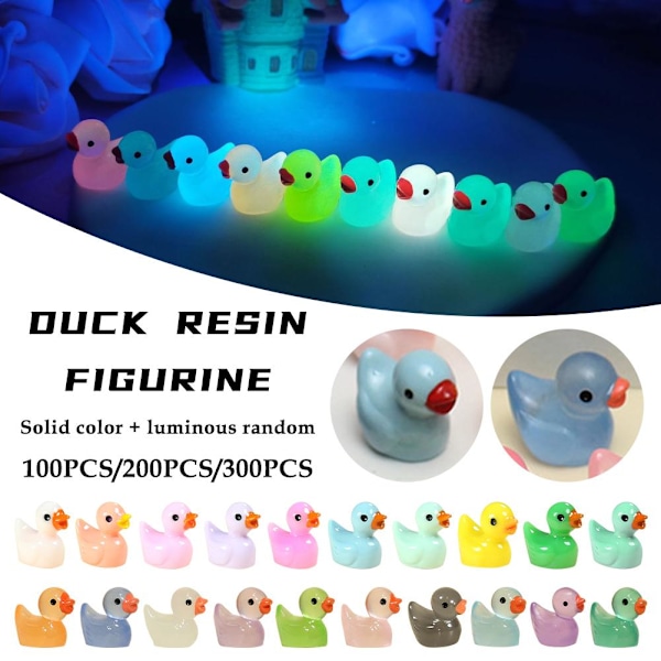 100-300 stk. Mini Resin Ænder, Miniature Figurer til Eventyrhaver RandomS 100