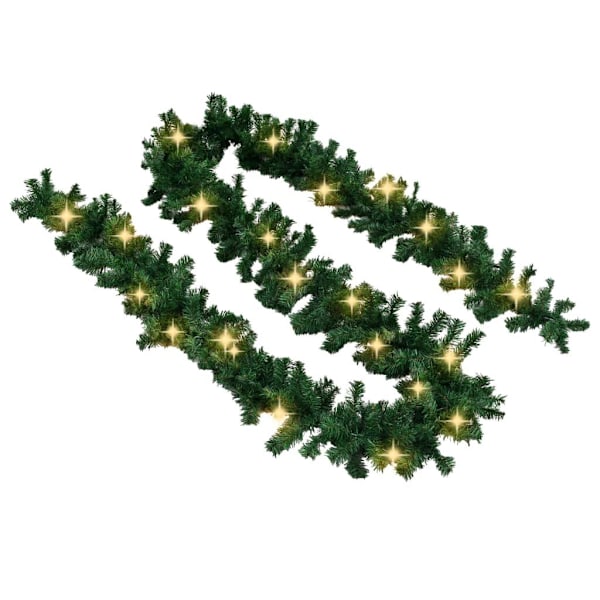 vidaXL Joulukranssi LED-valaistuksella 10 m Green Green