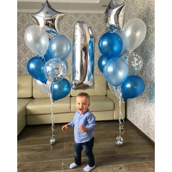 Blå ballonger, 100 st blå latex heliumballonger för bröllop pojke 1-årsdag Babyshower Dop Konfirmation Festdekoration Blå