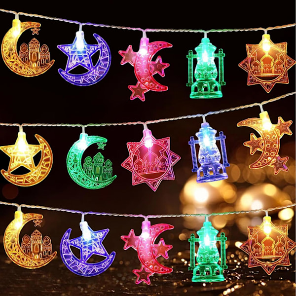 LED Ramadan -valosarja (20 LED) - 3m tähti- ja kuukoristeet kotiin ja F 5 color types