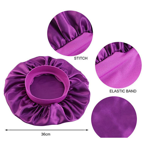 Mode Big Size Satin Silke Bonnet Sovehue Nathue Navy