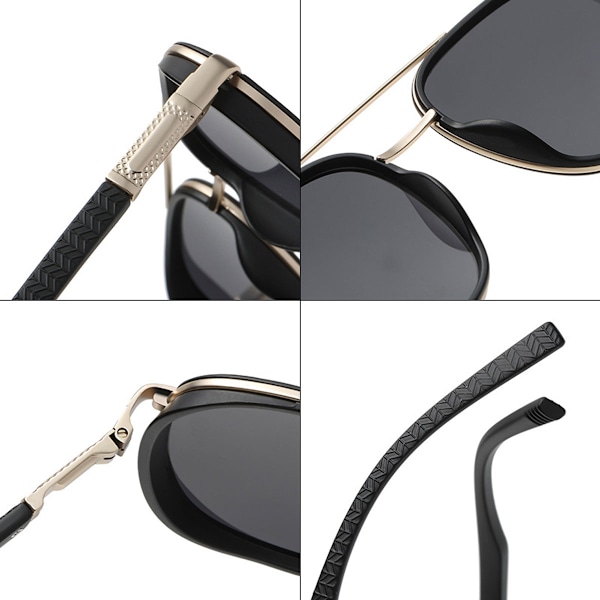 Polariserede solbriller med dobbelt stang, retro modetrend 【GKS】