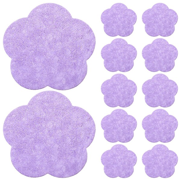 50 stk. komprimerede ansigtssvampe blomsterformede ansigtssvampe vaskesvampe Lilla Purple 5.70X5.70X0.10CM