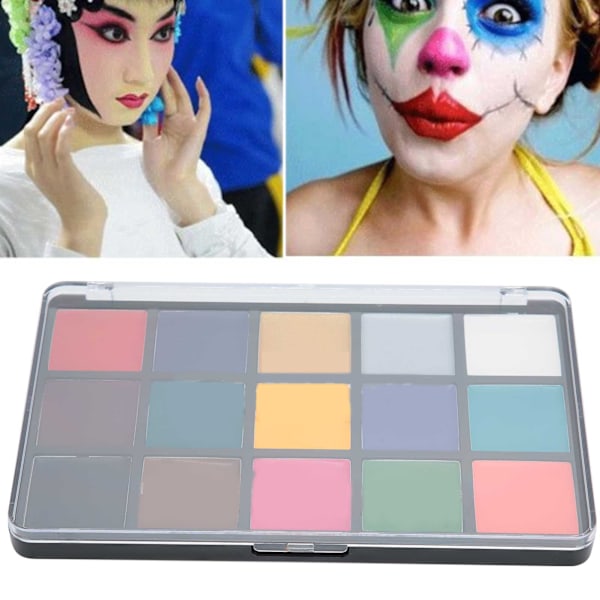 15 Färger Ansikte Kroppsmålning Kosmetisk Party Maskerad Skönhet för Clown Skadeeffekt Smink