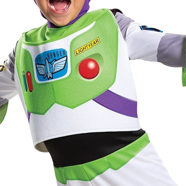 Forkledning Disney Toy Story Småbarn Buzz Lightyear Klassisk Kostyme, Hvit, 3T/4T XL