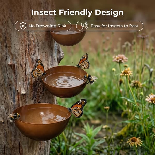 3-delt metalkædesæt til ophængning af planter, S-formet krog, multifunktionel kædekrog, velegnet til fuglefoderbræt 3-piece insect water feeder set