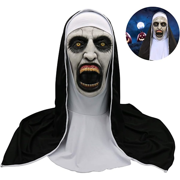 Halloween Nonne Skummel Maske, Halloween Nonne Skummel Maske Cosplay Sen