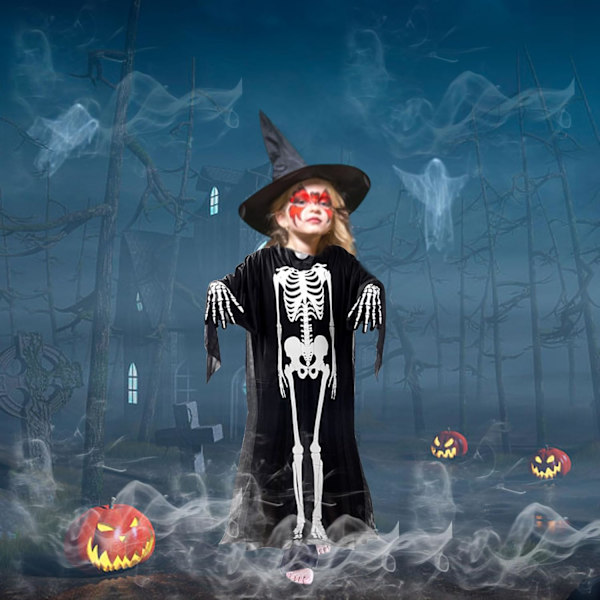 Halloween Skelettdräkt för barn, läskig zombieoutfit för Halloweenfest