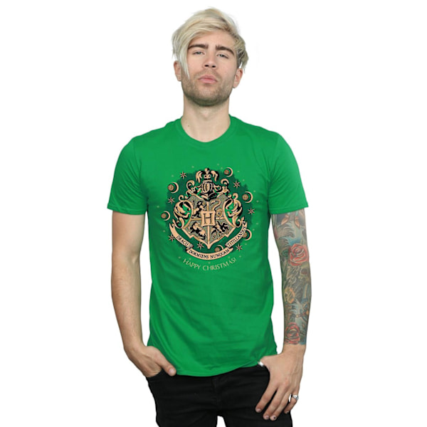 Harry Potter Herr Krans Bomulls Jul T-shirt XL Irländsk Grön Irish Green XL