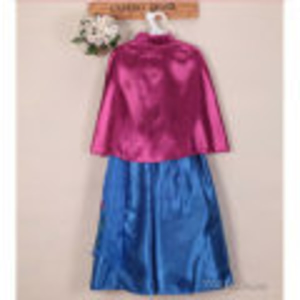 Elsa Frozen Anna Kjole Piger Snedronningen Fest Cosplay Kostume 130 cm