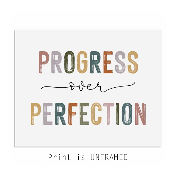 Framsteg är bättre än perfektion, utskrift, klassrumsdekor, barnmotivation, inspirerande kontorsdekor, barnrumsdekor, oramad (8X10 tum)